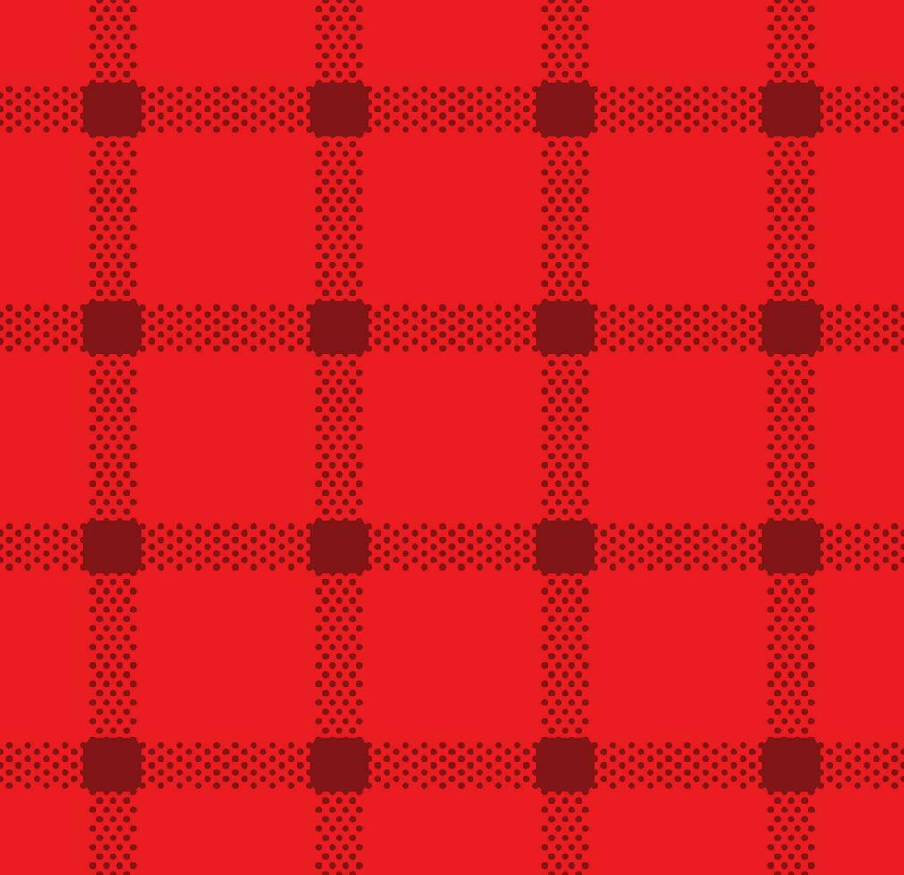 Seamless pattern with tiny dots in square grid. Dark red dot on light red background. vector