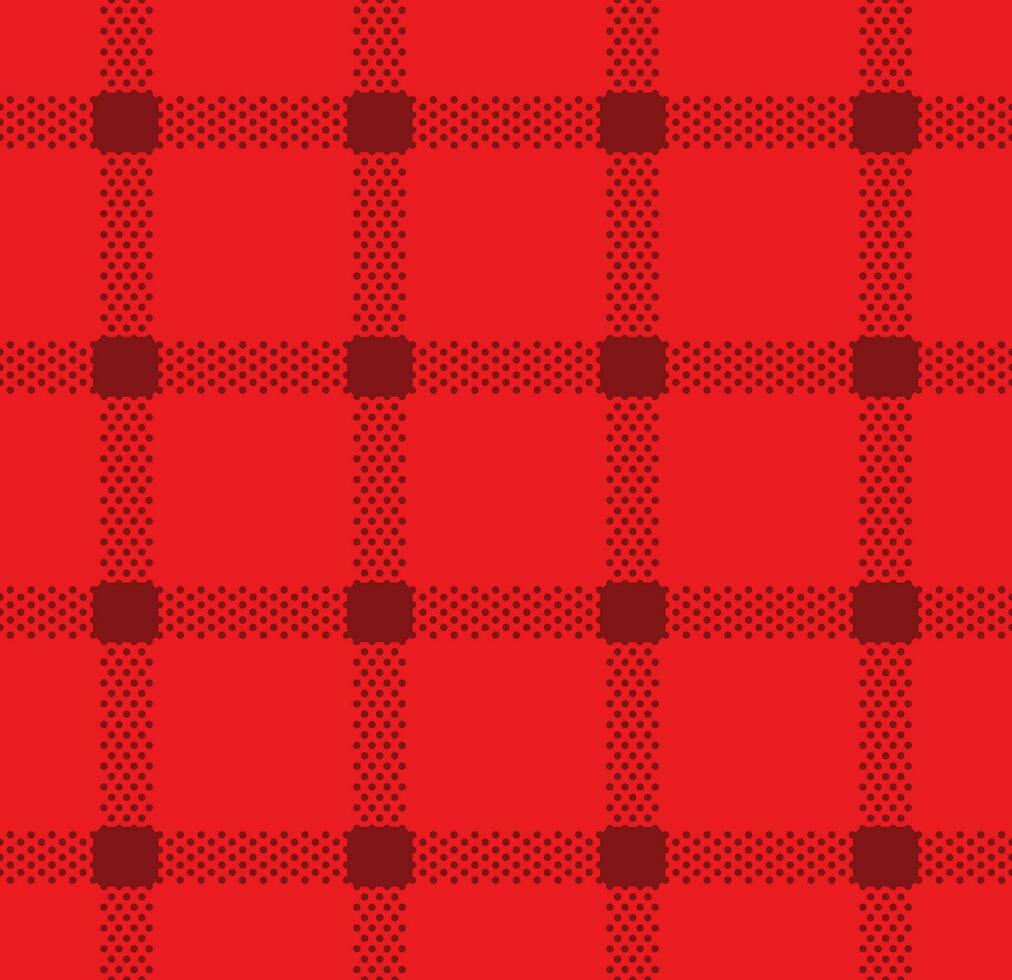 Seamless pattern with tiny dots in square grid. Dark red dot on light red background. vector