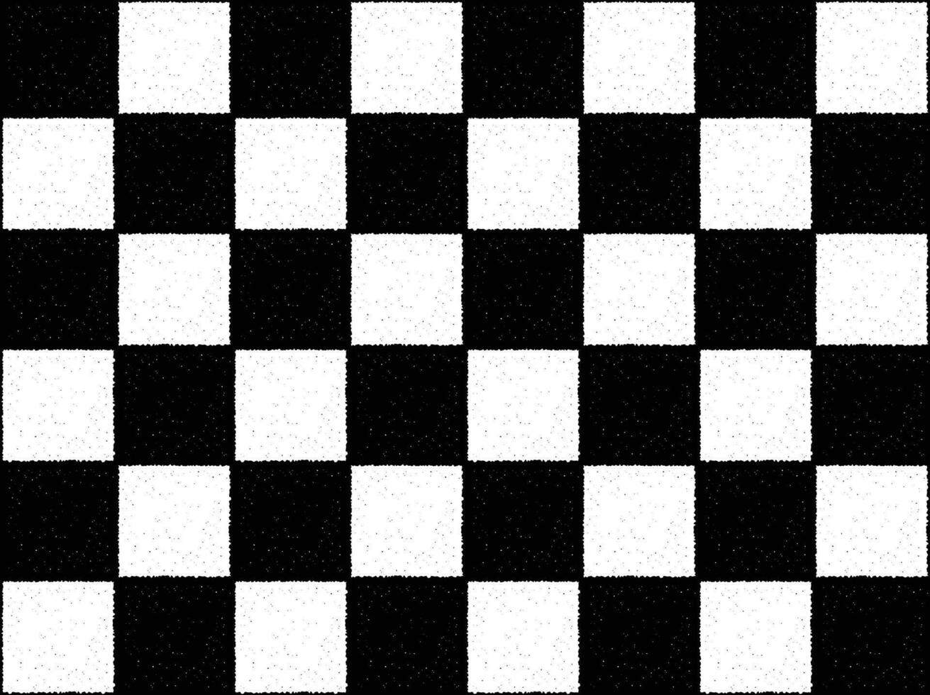 Checkered pattern. Chess squares repeatable texture. Seamless background. Black and white grunge illustration vector