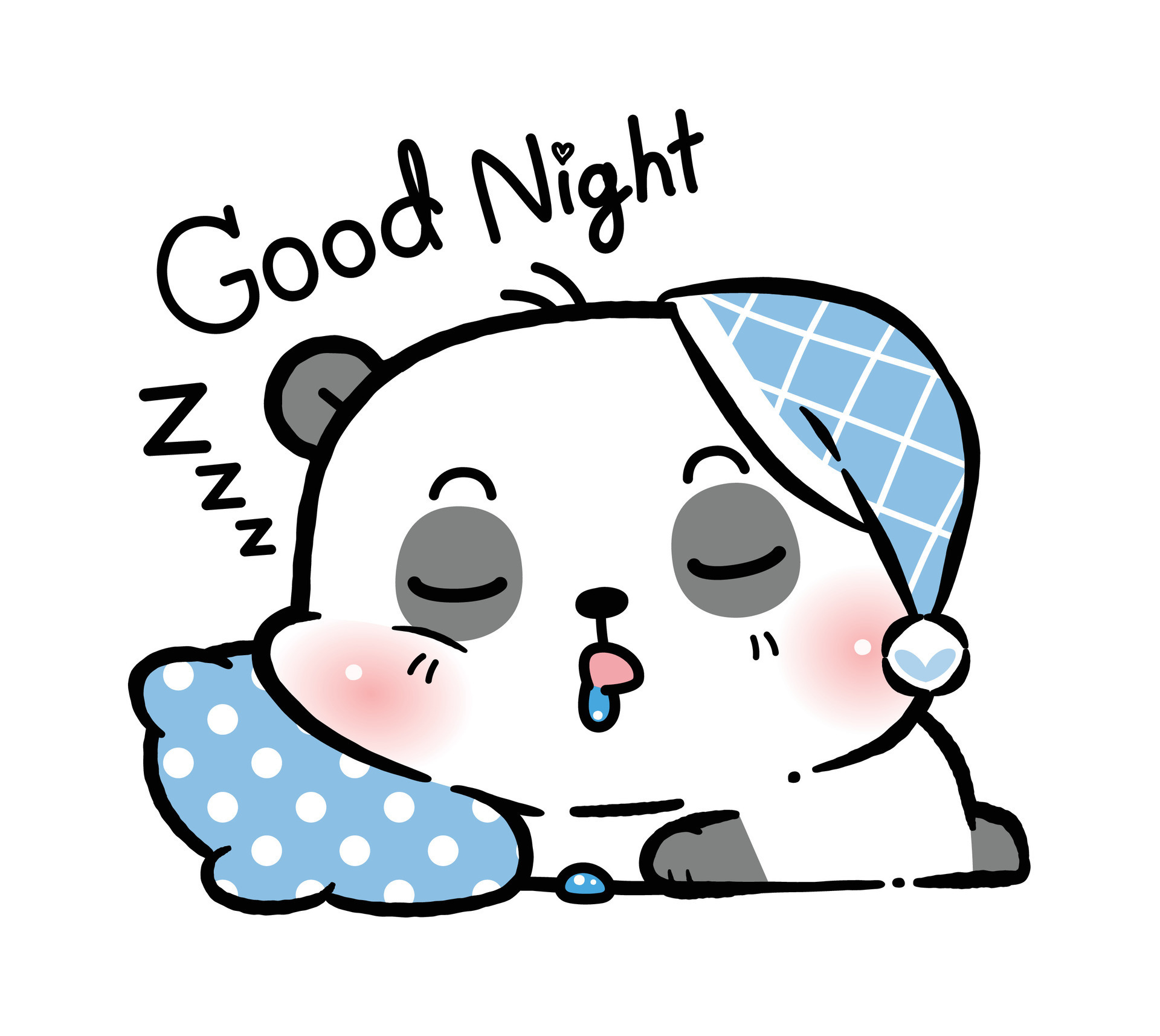 Cute Little Panda Sleeping, Good Night, flat cartoon style. 25894614