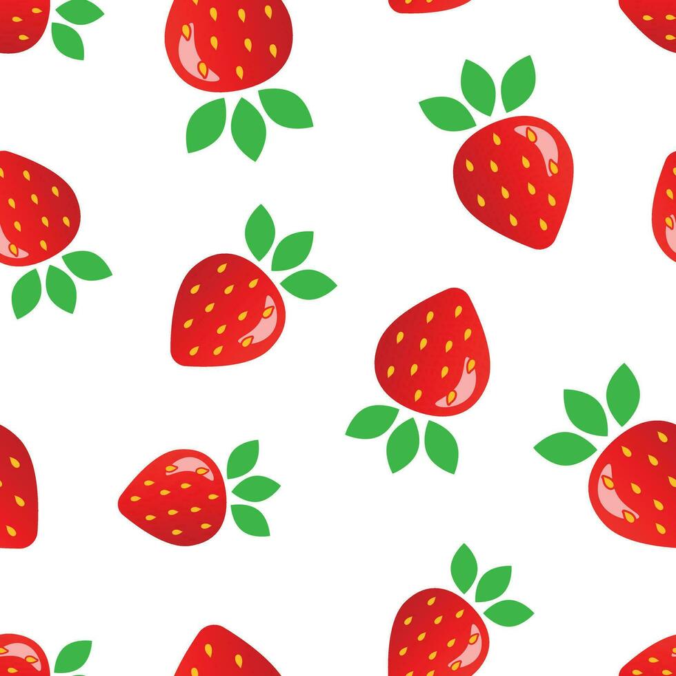 Strawberry fruit seamless pattern background. Business concept vector illustration. Ripe berry symbol pattern.