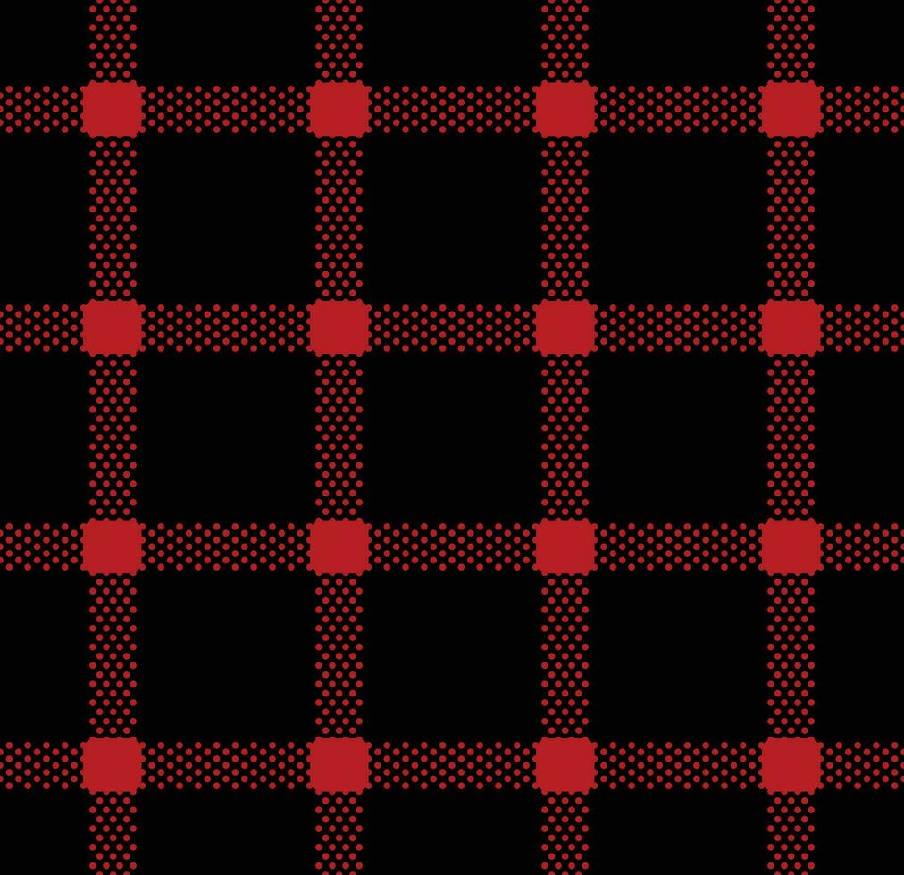 Seamless pattern with tiny dots in square grid. Red dot on black background vector