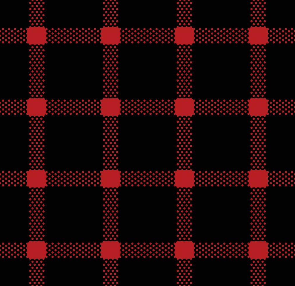 Seamless pattern with tiny dots in square grid. Red dot on black background vector