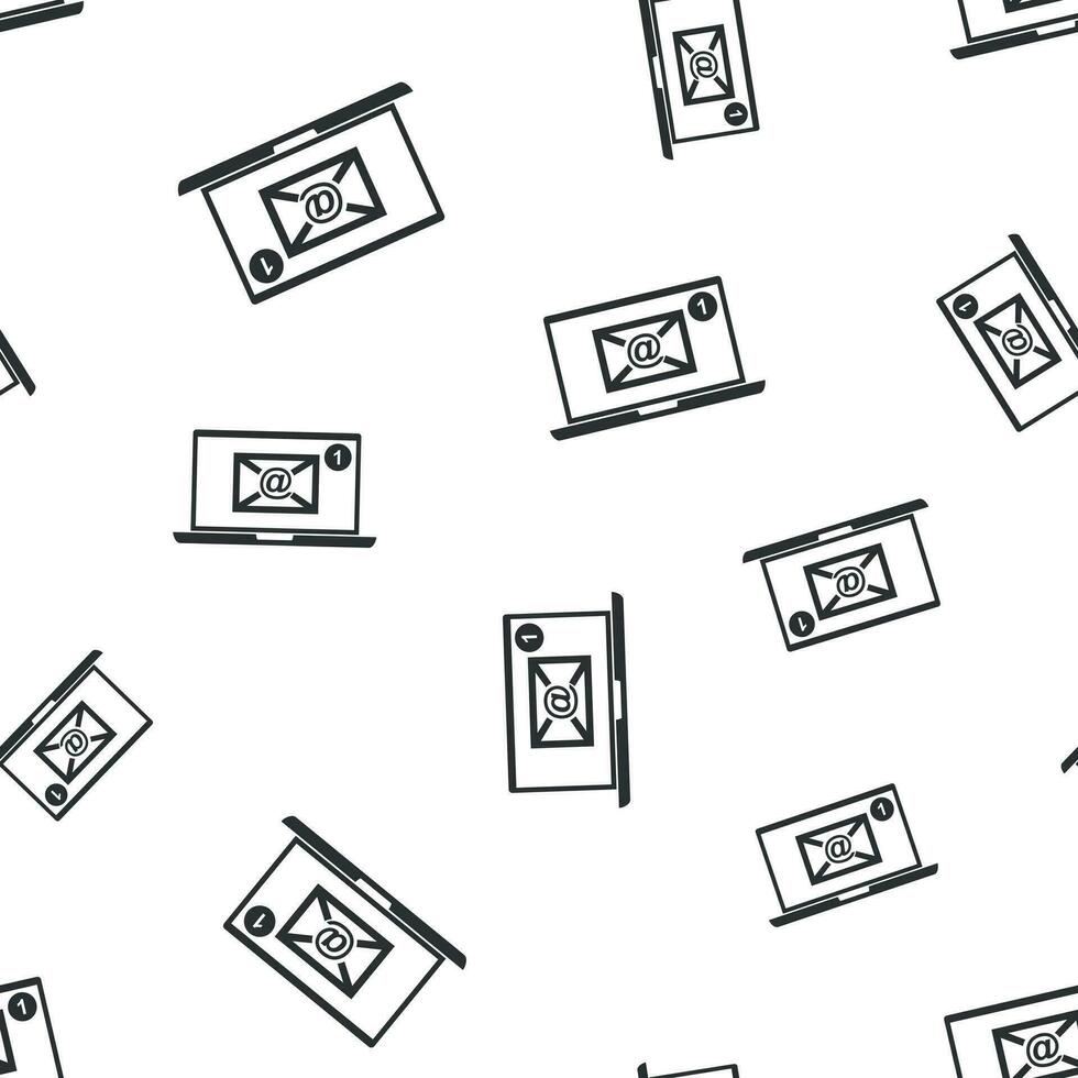 Laptop computer seamless pattern background. Business flat vector illustration. Notebook sign symbol pattern.