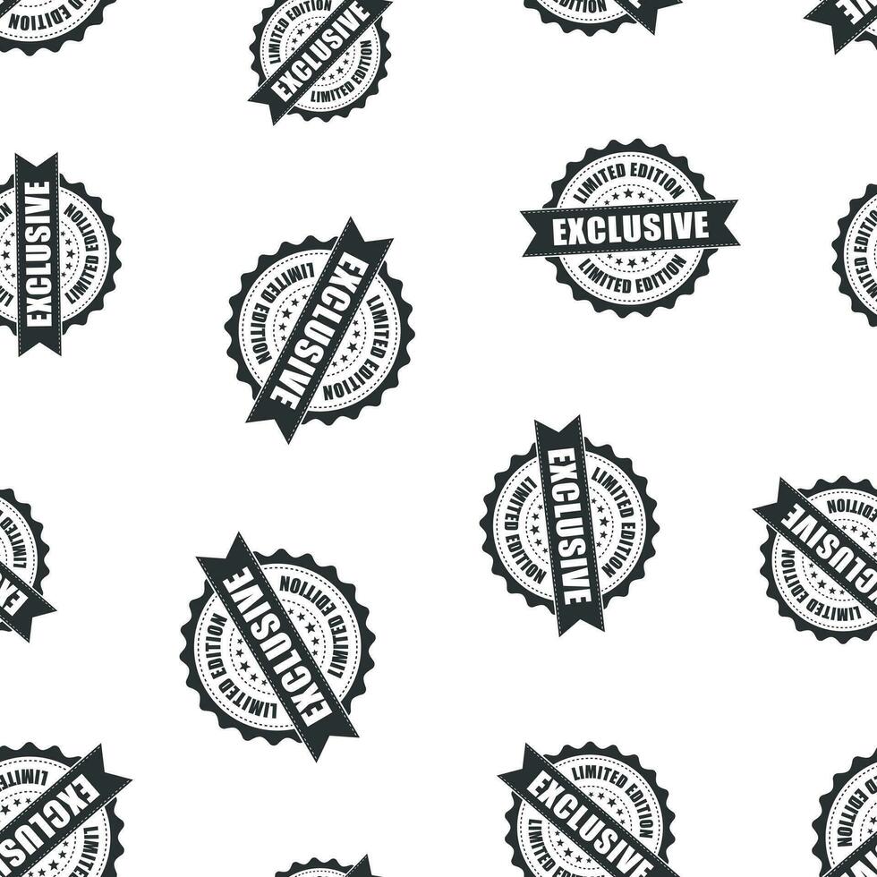 Exclusive rubber stamp seamless pattern background. Business concept vector illustration. Exclusive limited edition badge symbol pattern.