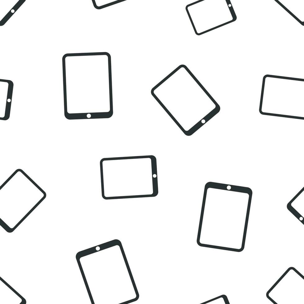 Tablet computer seamless pattern background. Business flat vector illustration. Realistic device sign symbol pattern.