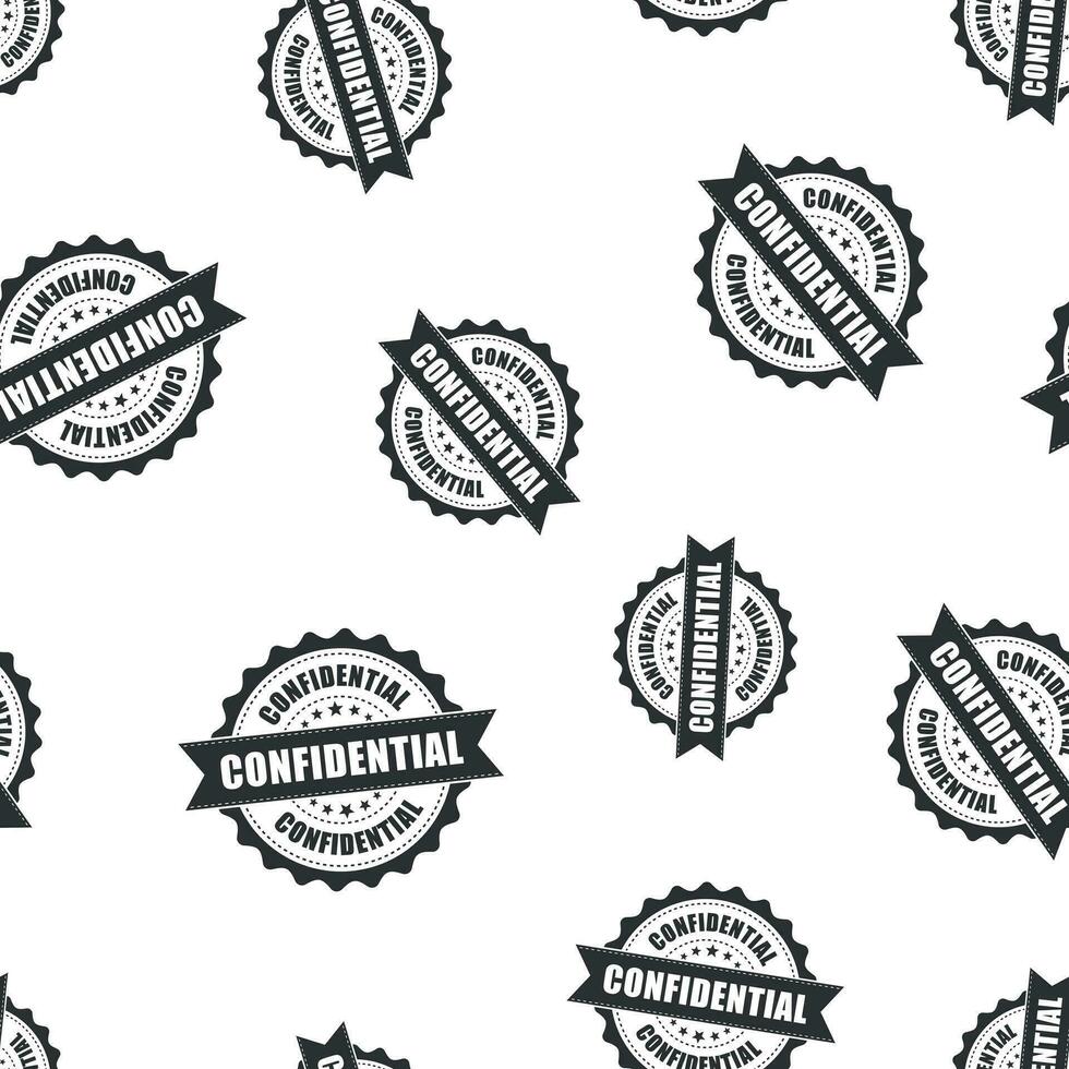 Confidential rubber stamp seamless pattern background. Business concept vector illustration. Confidential secret badge symbol pattern.