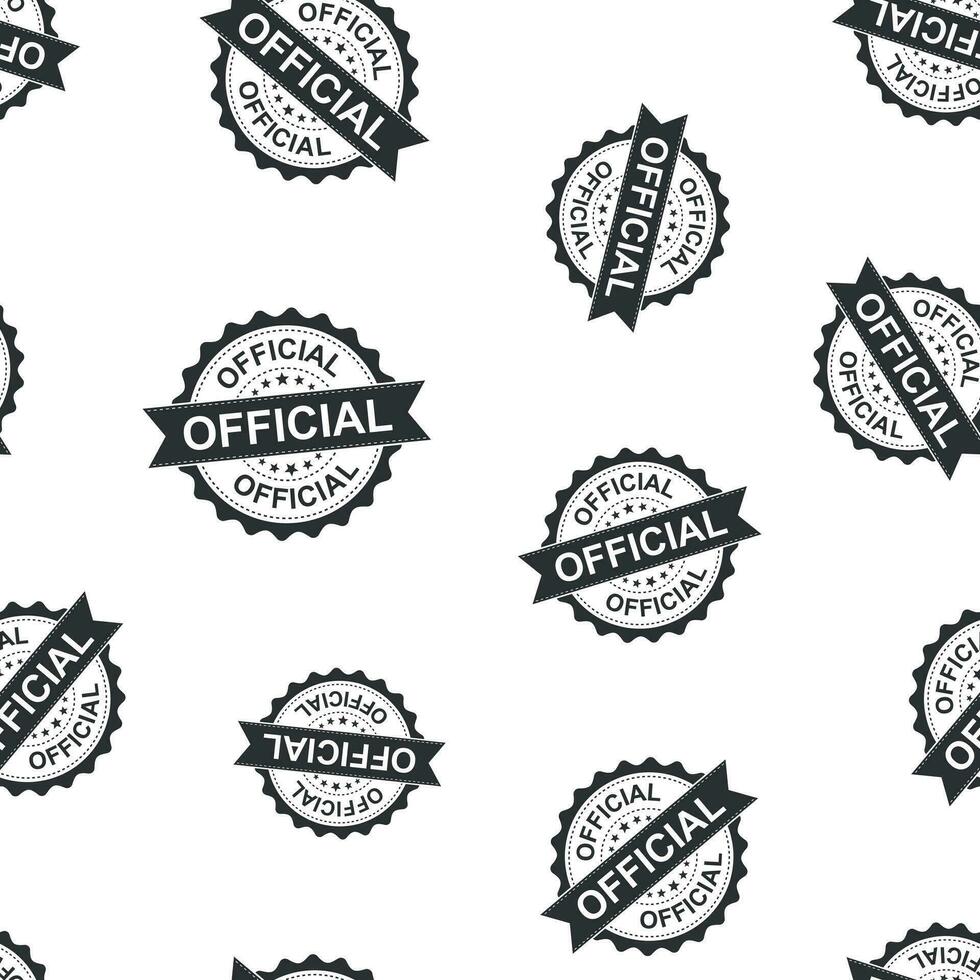 Official seal stamp seamless pattern background. Business concept vector illustration. Official badge symbol pattern.