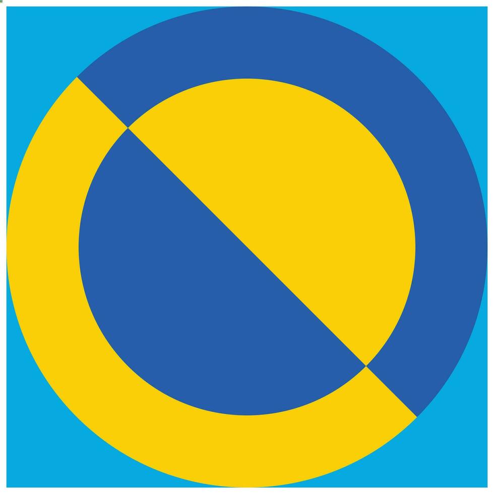 geometric background of a circle isolated on a blue background. Geometric Background with circle shapes in blue and yellow colors. Editable abstract backgrounds vector