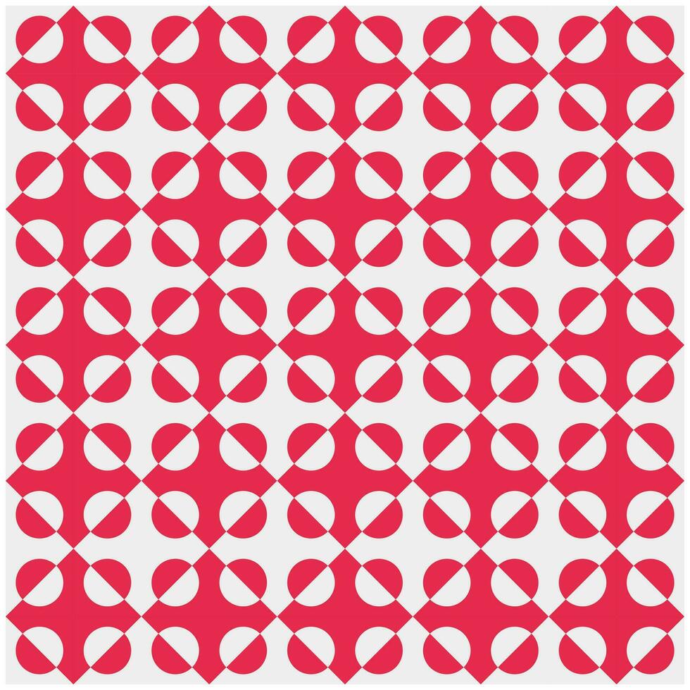 geometric background with repeating circle and triangle pattern isolated on a red background. Editable abstract backgrounds vector