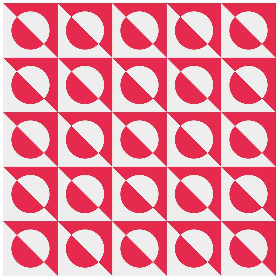 geometric background with repeating circle and triangle pattern isolated on a red background. Editable abstract backgrounds vector