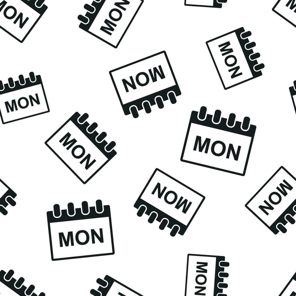 Monday calendar page seamless pattern background. Business flat vector illustration. Monday symbol pattern.