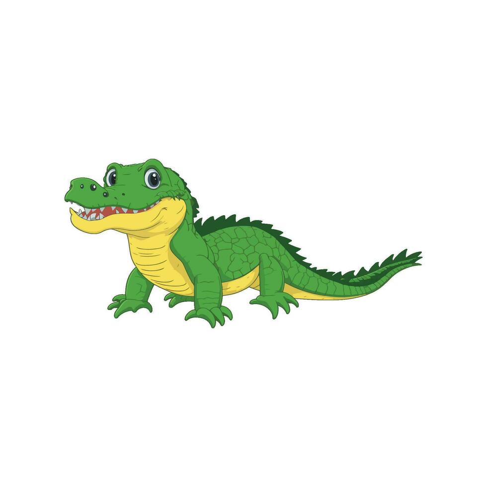 Vector illustration of crocodile cartoon isolated on white background