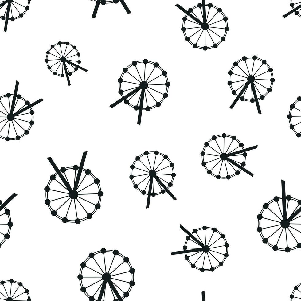 Ferris wheel seamless pattern background. Business flat vector illustration. Carousel amusement ride sign symbol pattern.