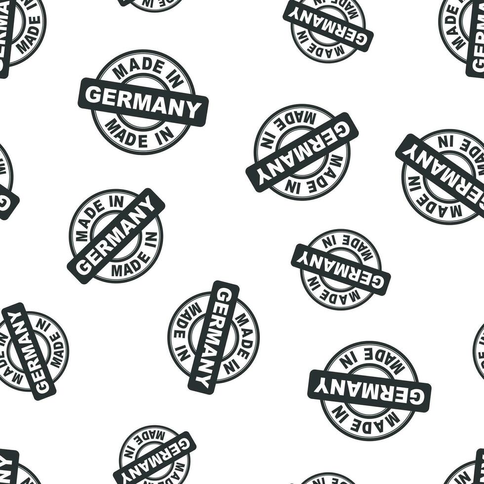 Made in Germany stamp seamless pattern background. Business flat vector illustration. Manufactured in Germany symbol pattern.