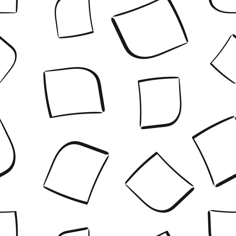 Hand drawn squares frame box seamless pattern background. Business flat vector illustration. Square sign symbol pattern.