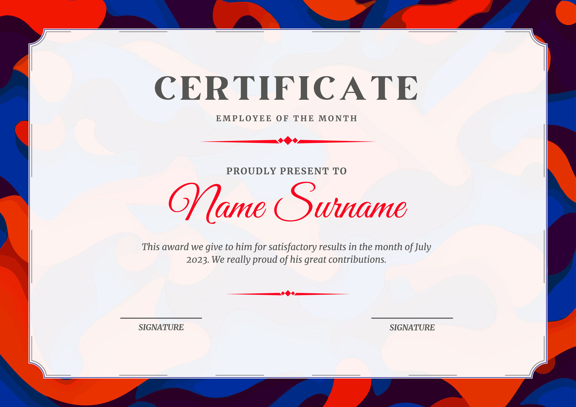 Elegant certificate design for achievement and appreciation With