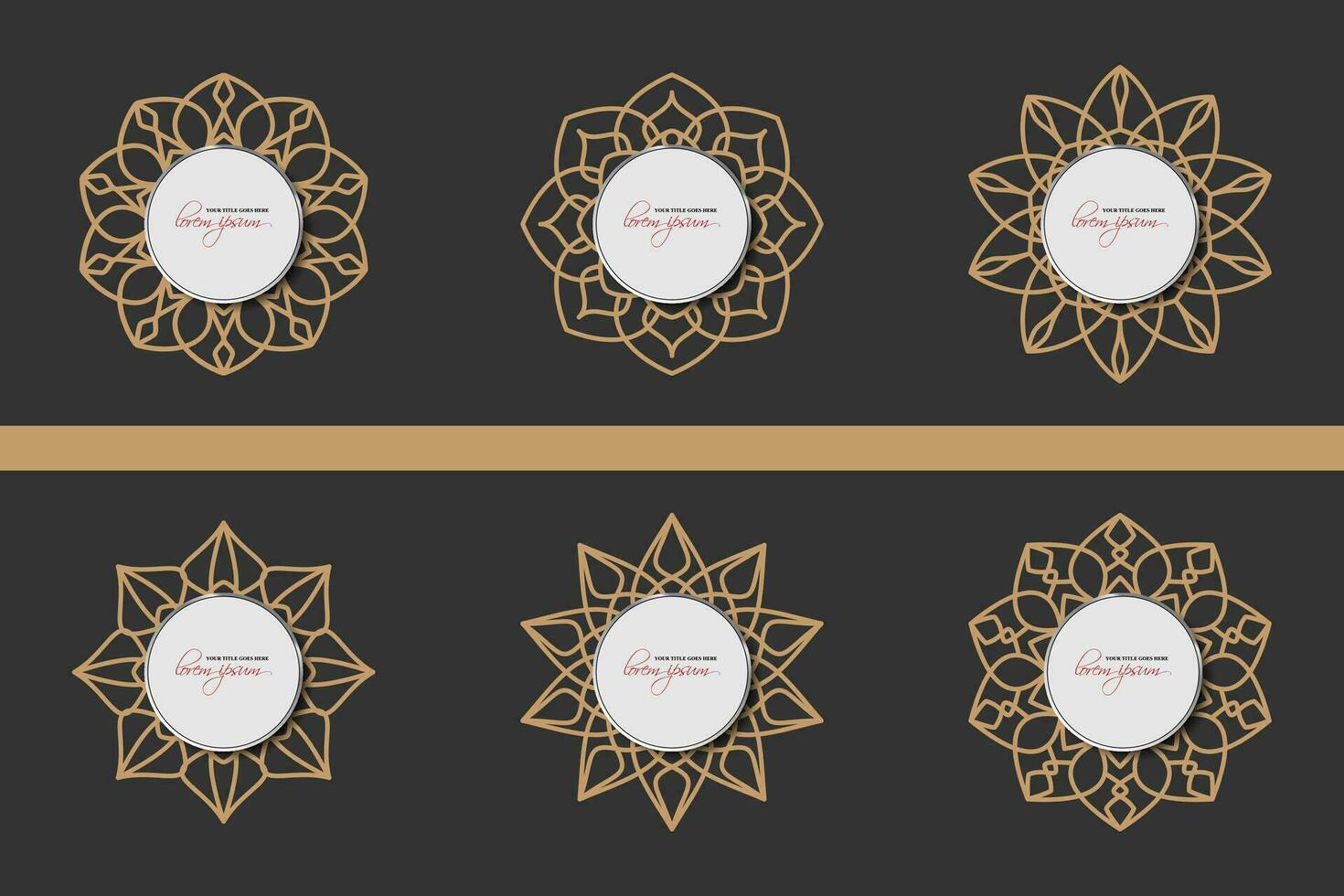 Golden Mandala With Silver Cercle For Text Erea vector