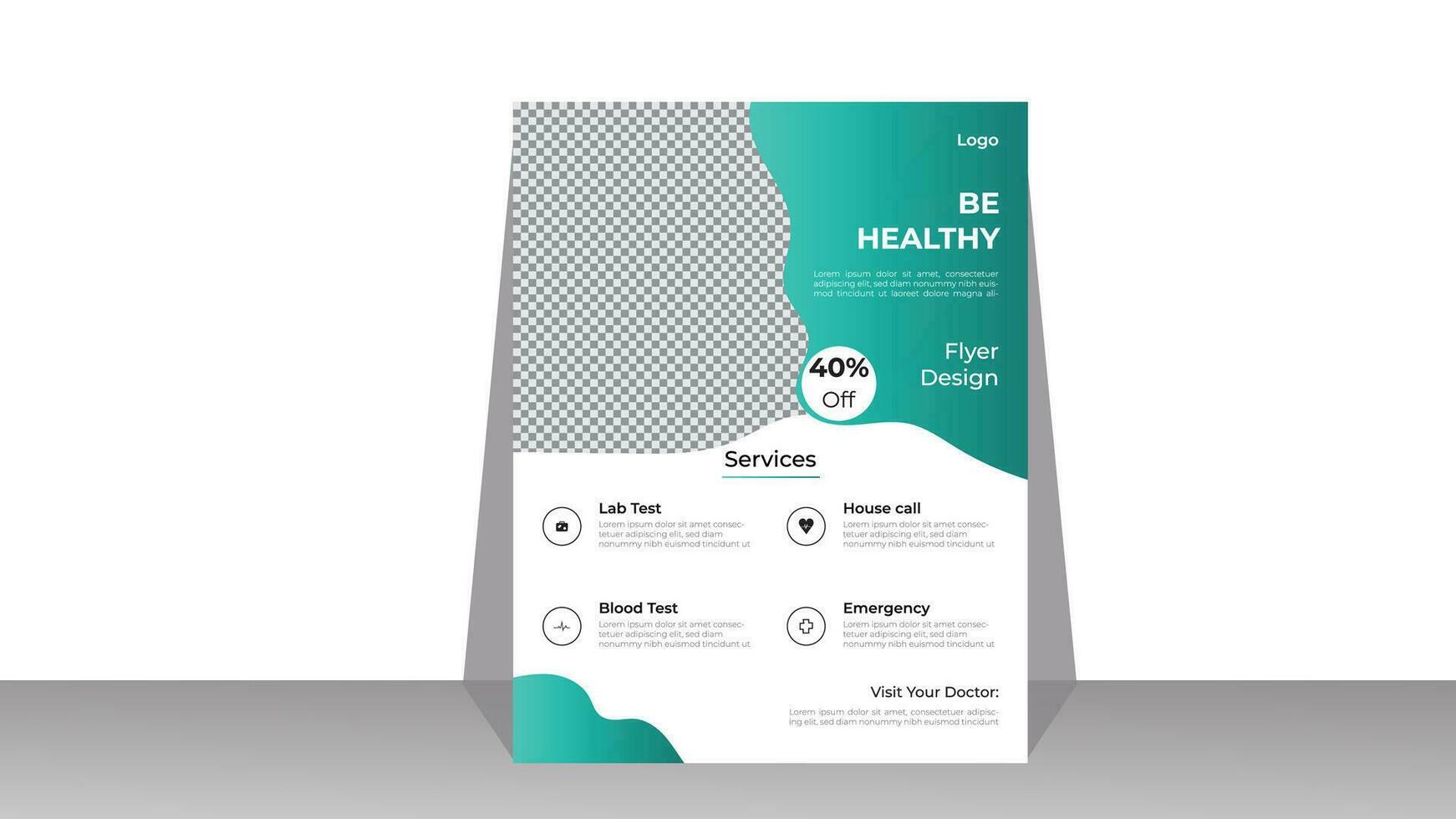 Medical health care flyer design template Pro Vector .