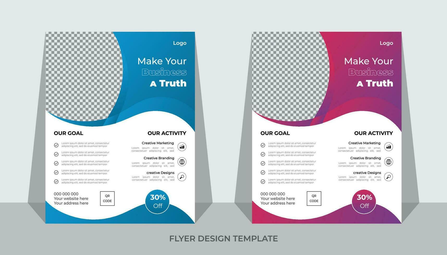 Minimal corporate flyer design template . Pro Vector .