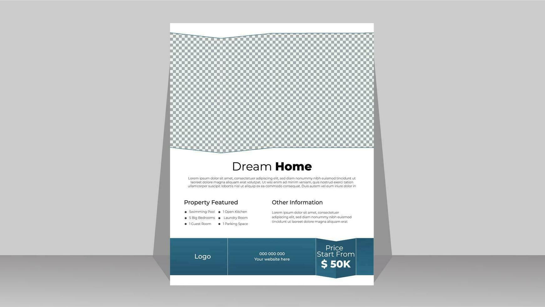 Real estate flyer design template Pro Vector .
