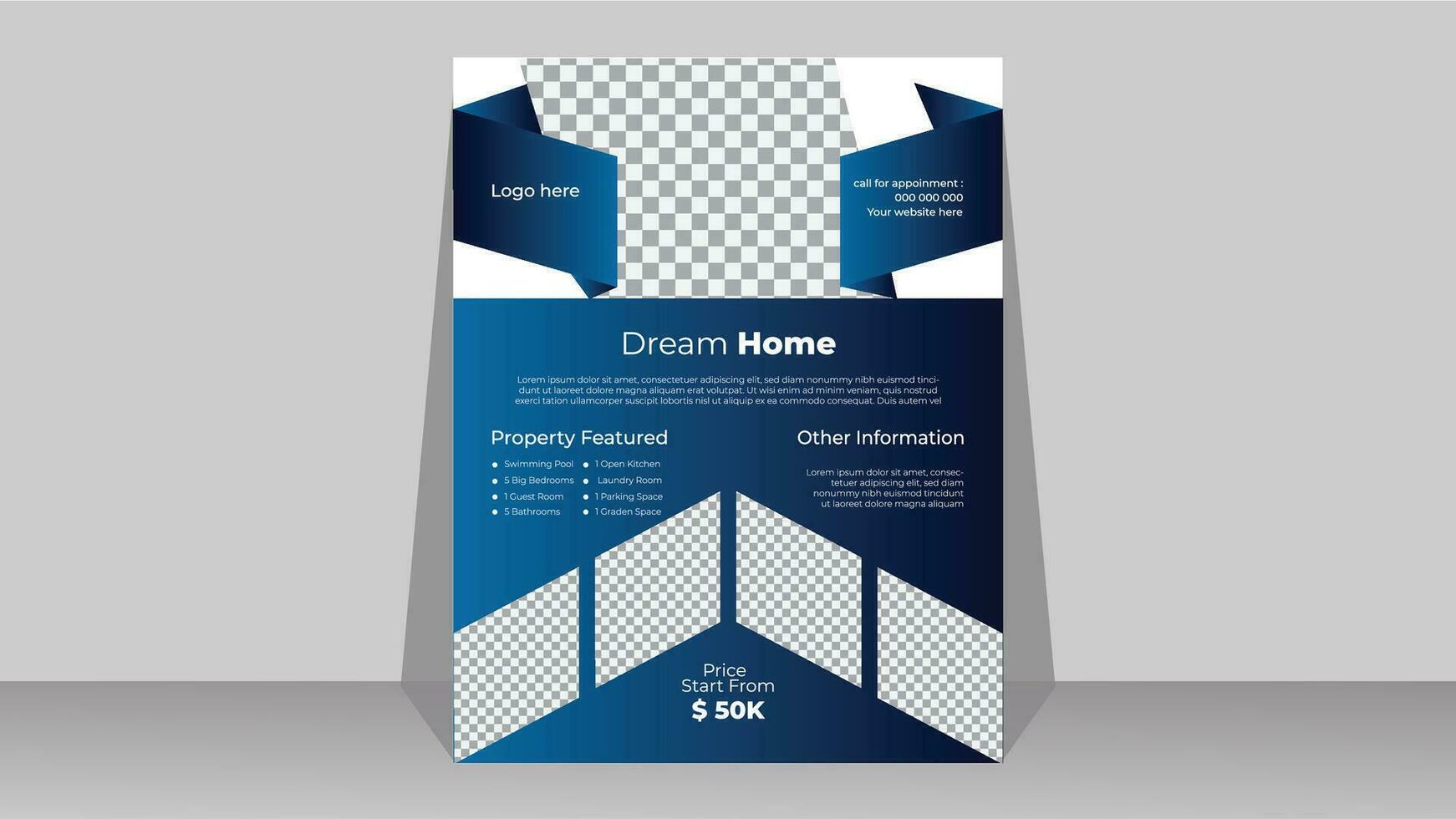Business real estate flyer design template Pro Vector .