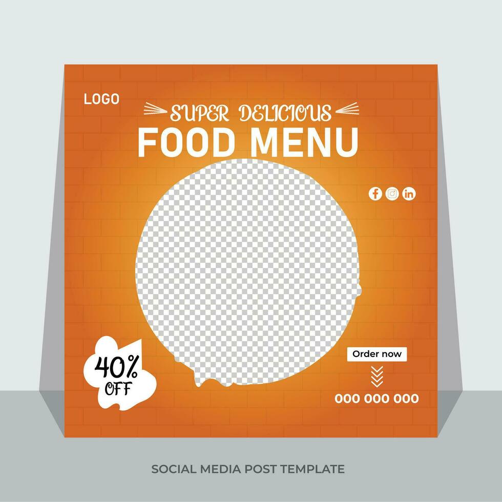 Food menu social media post template . Pro Vector .