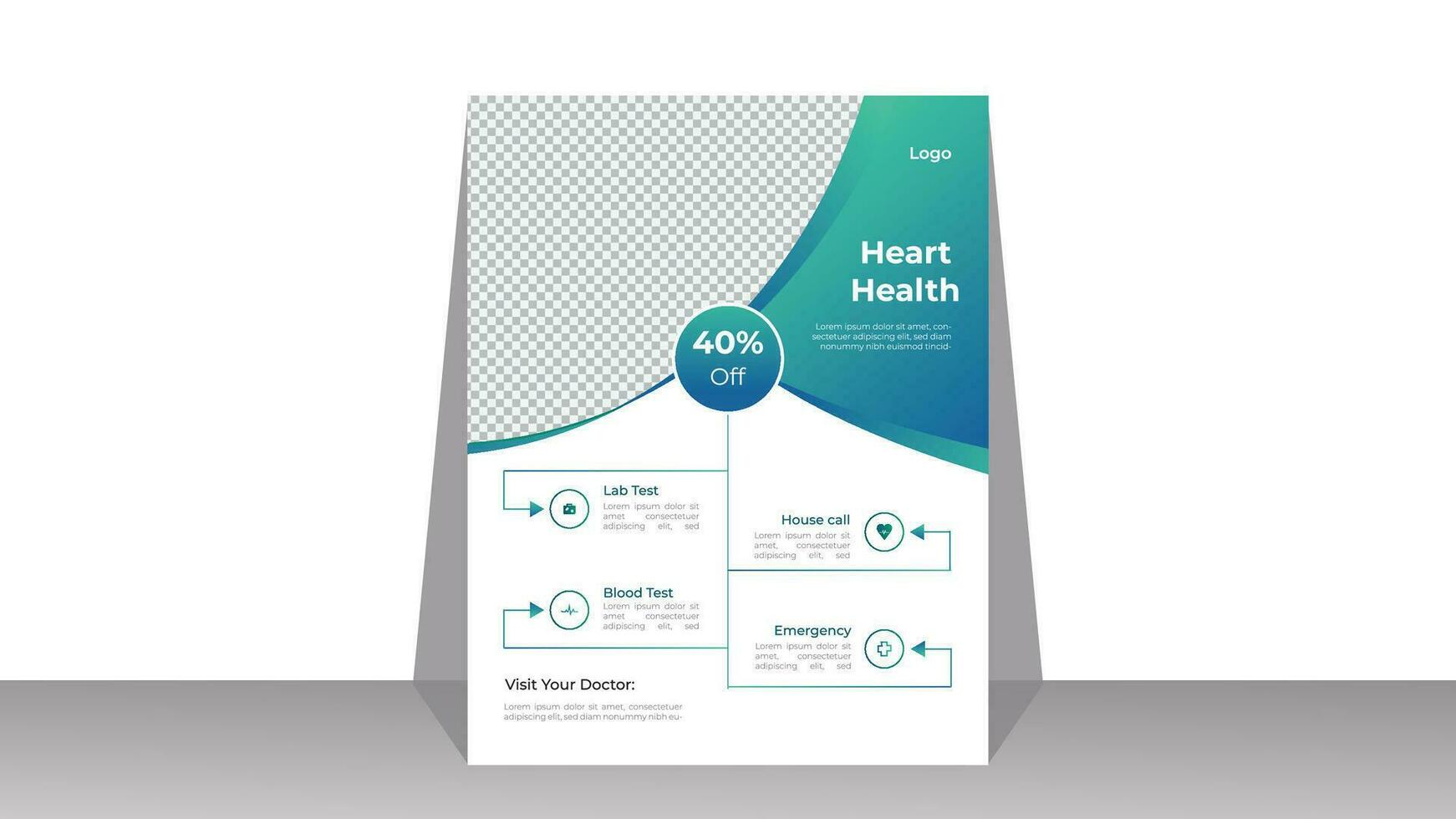 Medical business flyer design template Pro Vector .