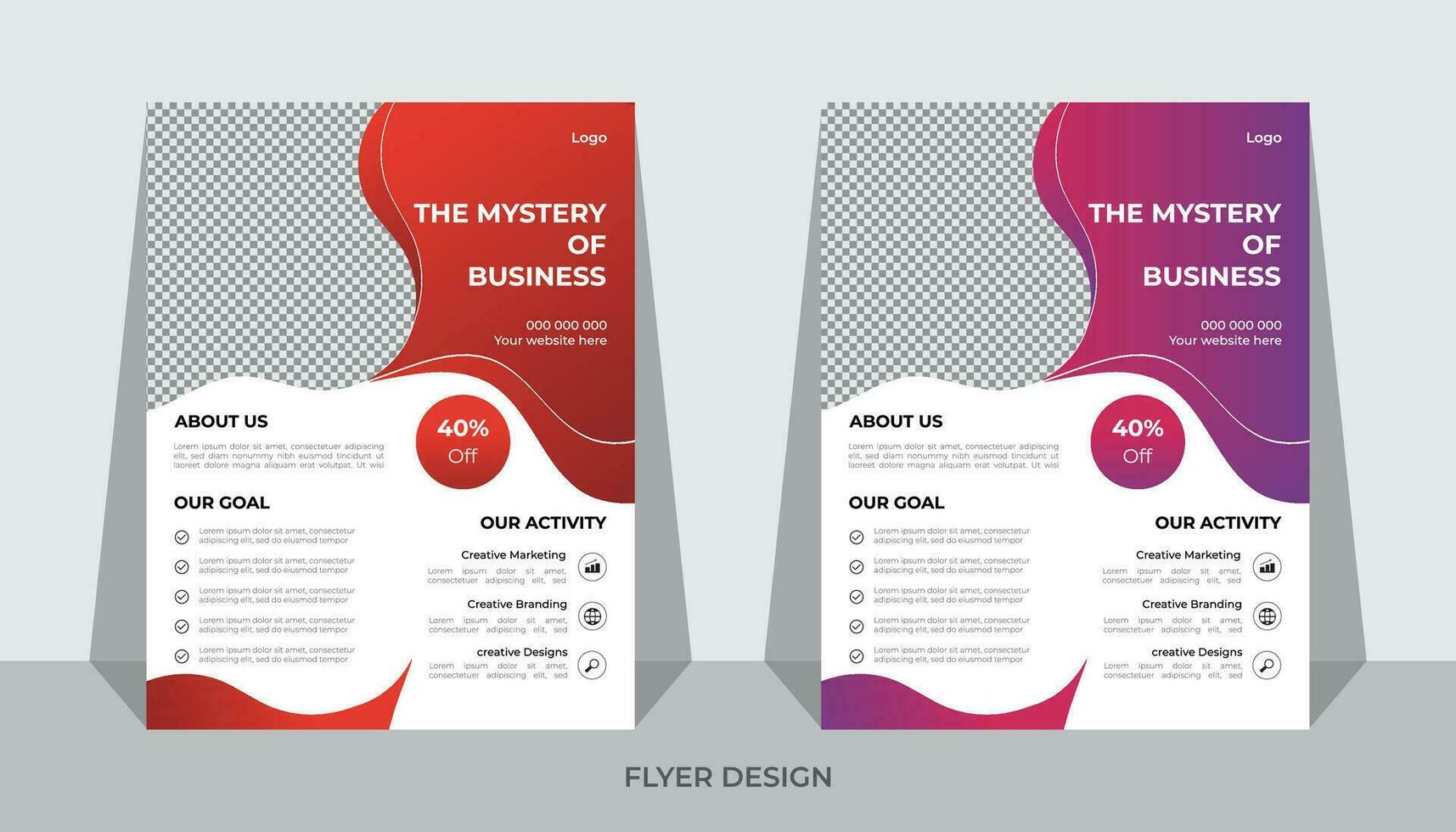 Modern business brochure flyer design template . Pro  Vector .
