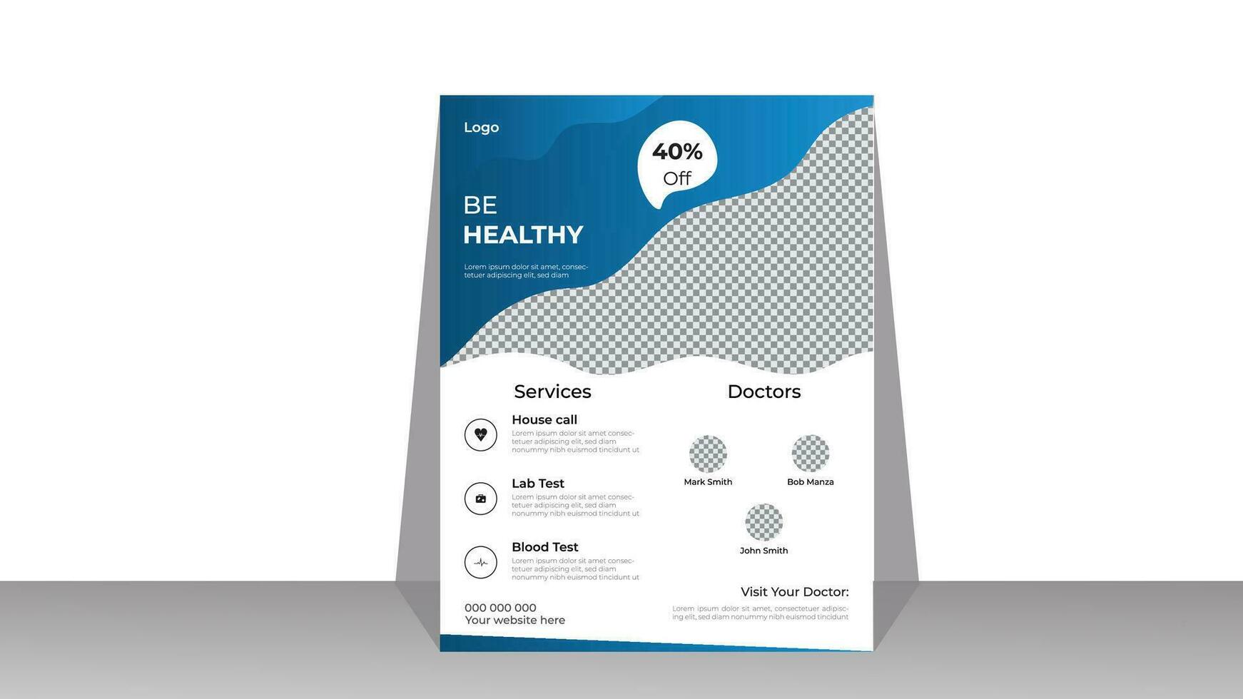 Modern medical flyer design template Pro Vector .