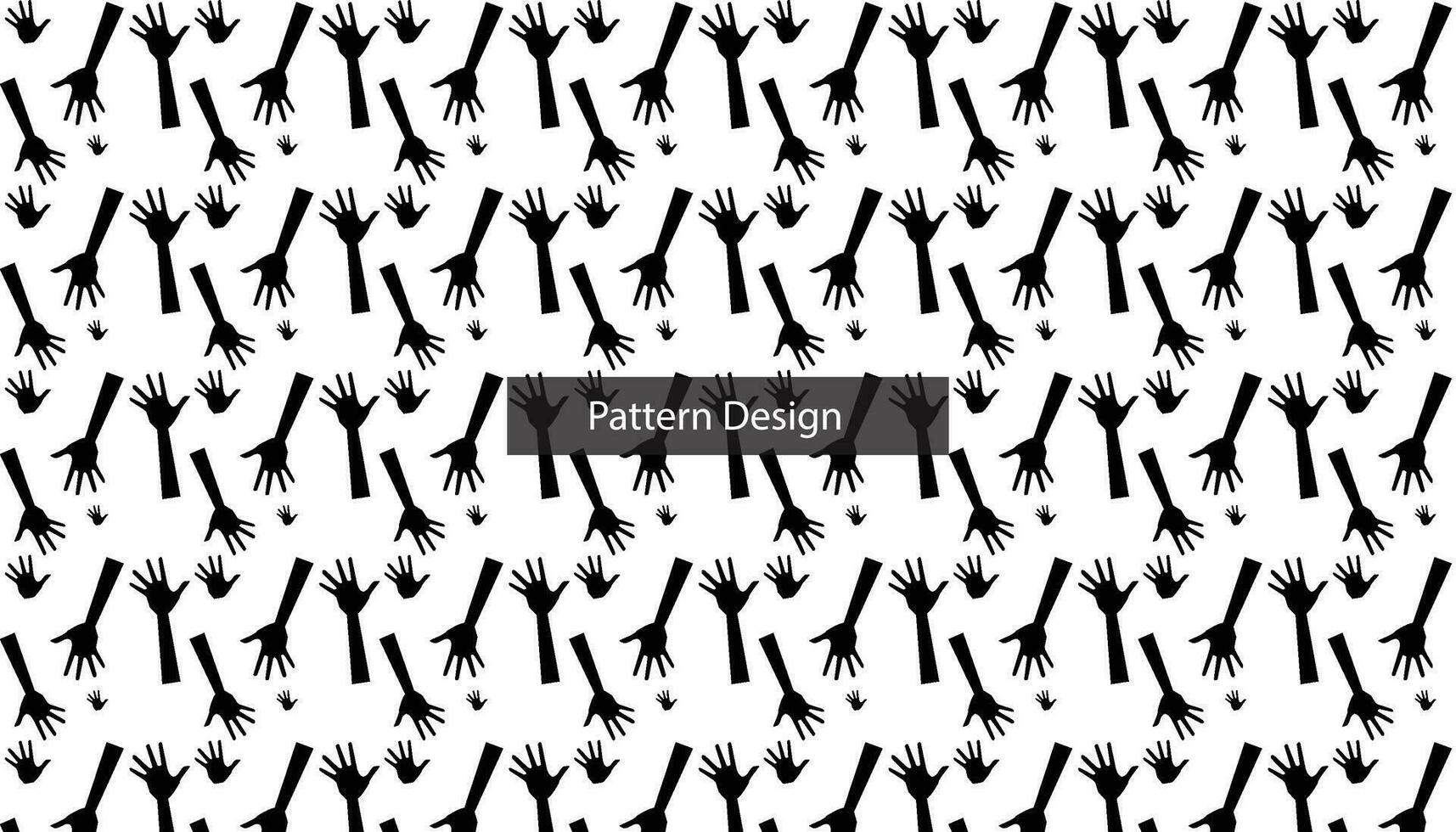 Seamless pattern with people hand print Pro Vector .