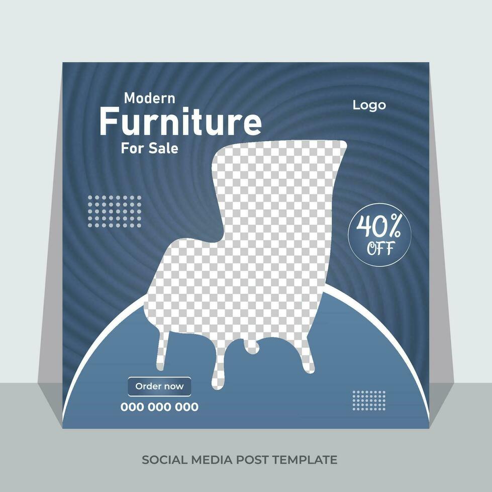 Furniture social media post design template . Pro Vector .