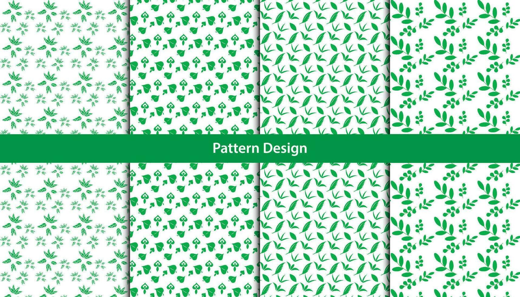 Leaves floral seamless pattern design set . Pro Vector .
