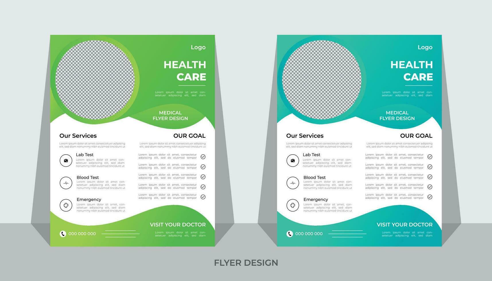 Professional medical flyer design template layout . Pro Vector .