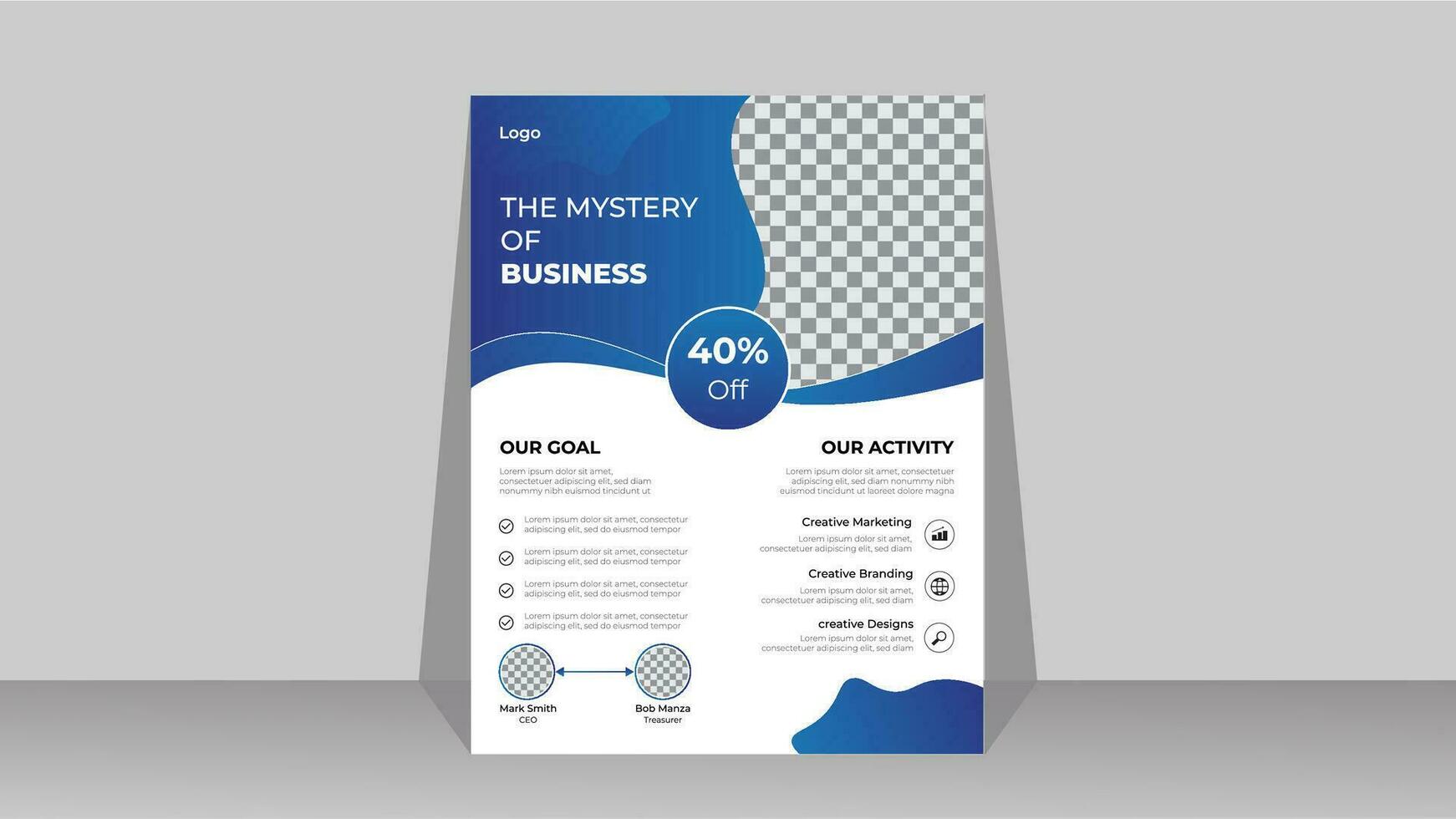 Creative business flyer design template . For marketing , advertise , book cover , annual report , education pro vector .