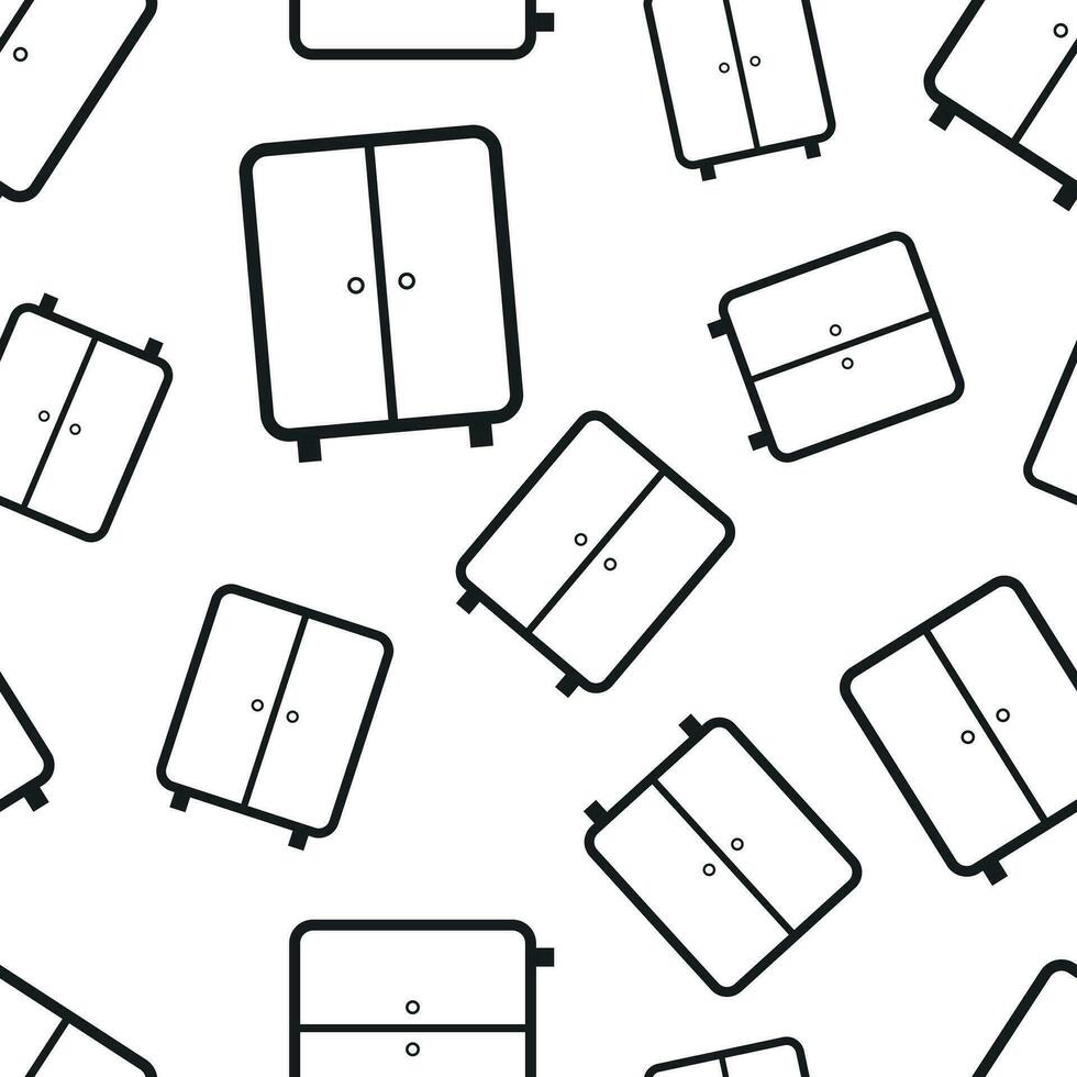 Cupboard furniture seamless pattern background. Business flat vector illustration. Furniture symbol pattern.