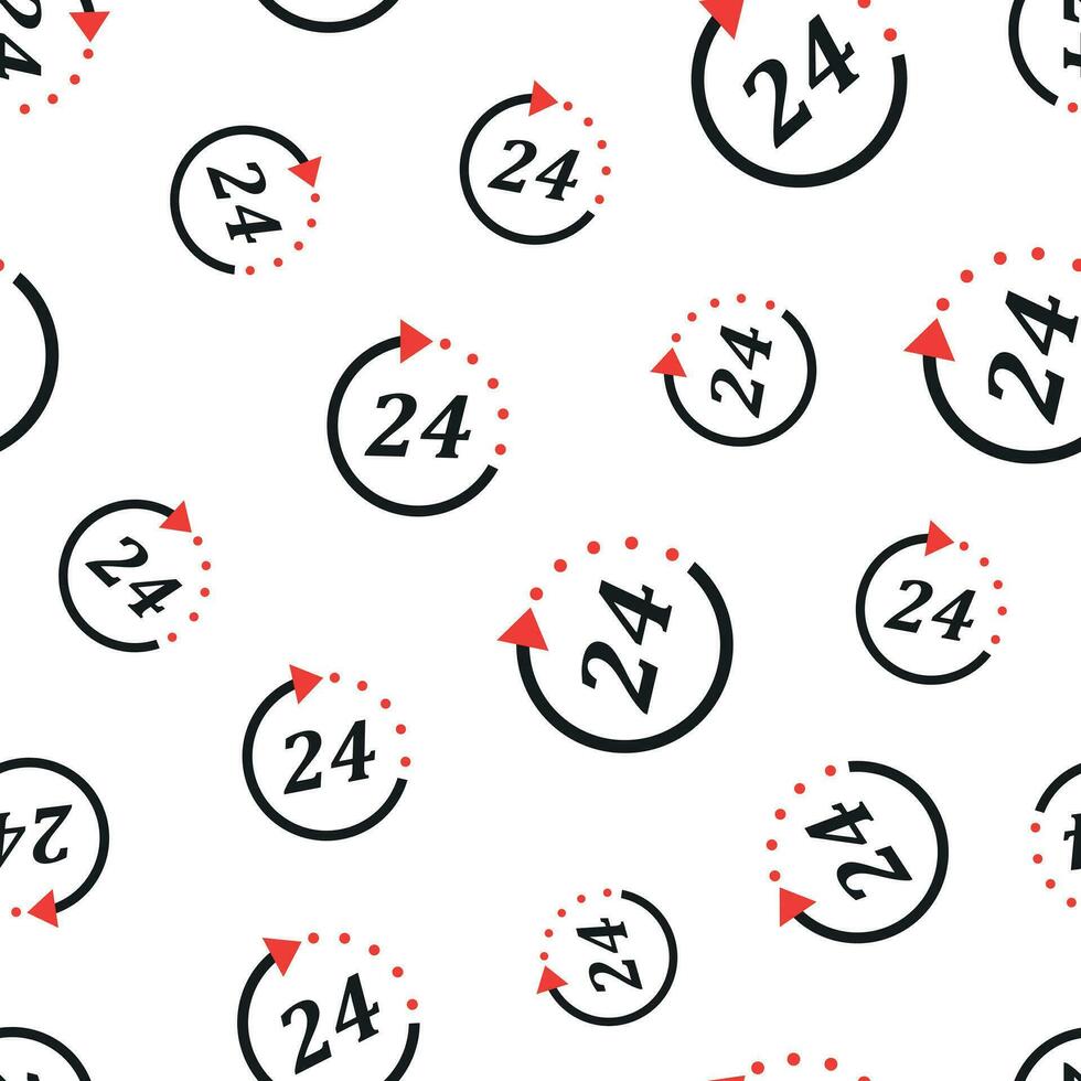 Time seamless pattern background. Business flat vector illustration. 24 hours symbol pattern.