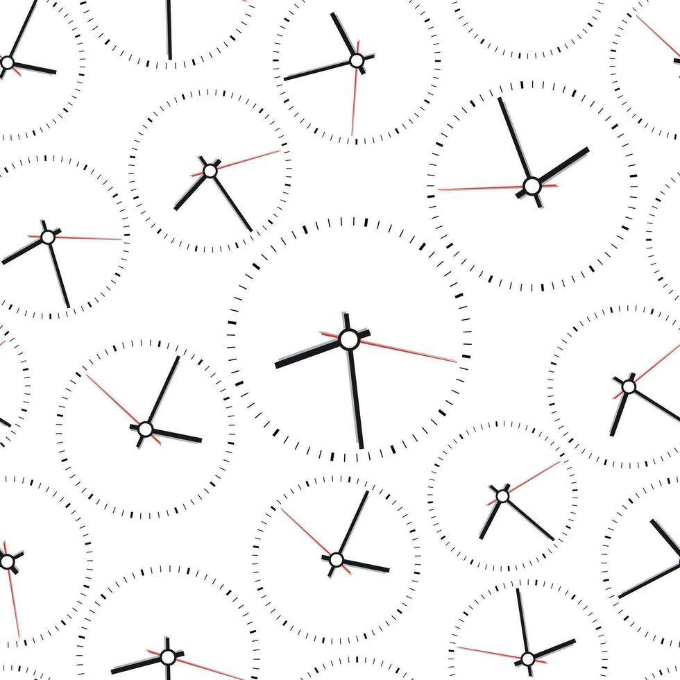 Clock seamless pattern background. Business flat vector illustration. Office clock symbol pattern.