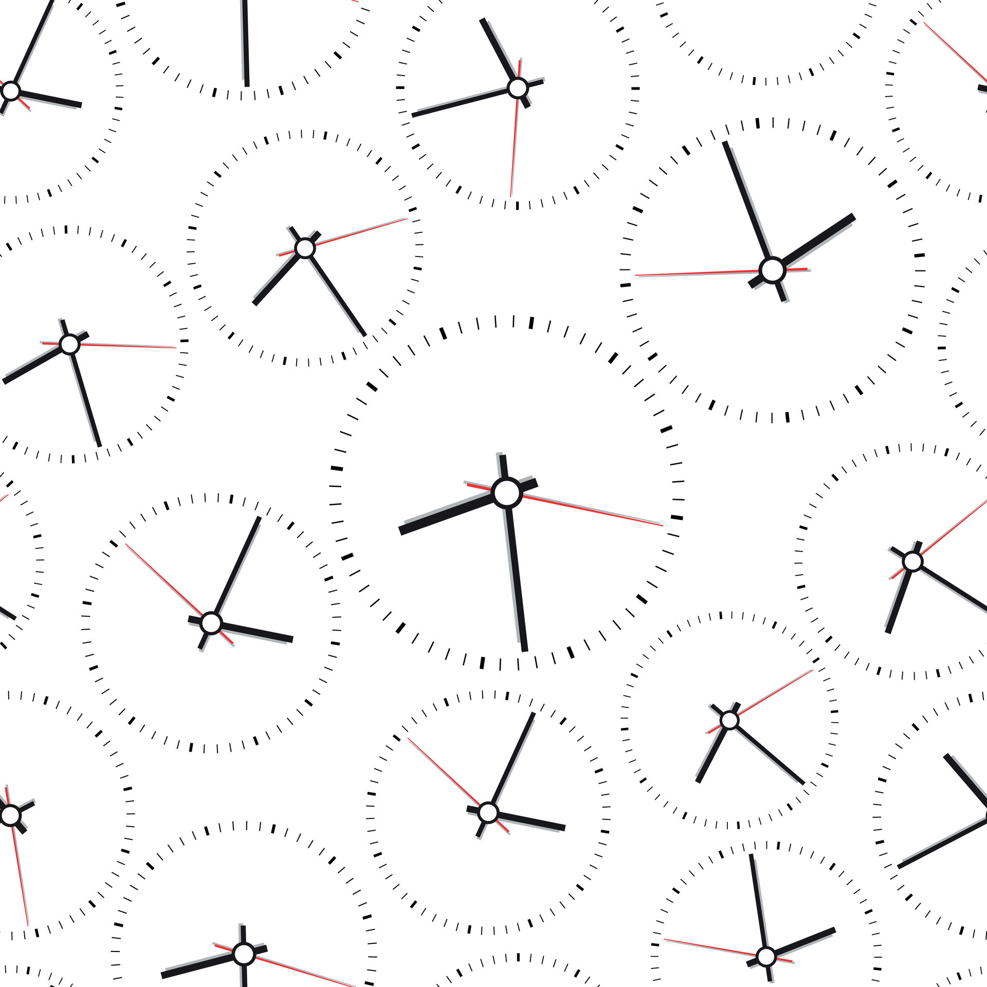 Clock seamless pattern background. Business flat vector illustration