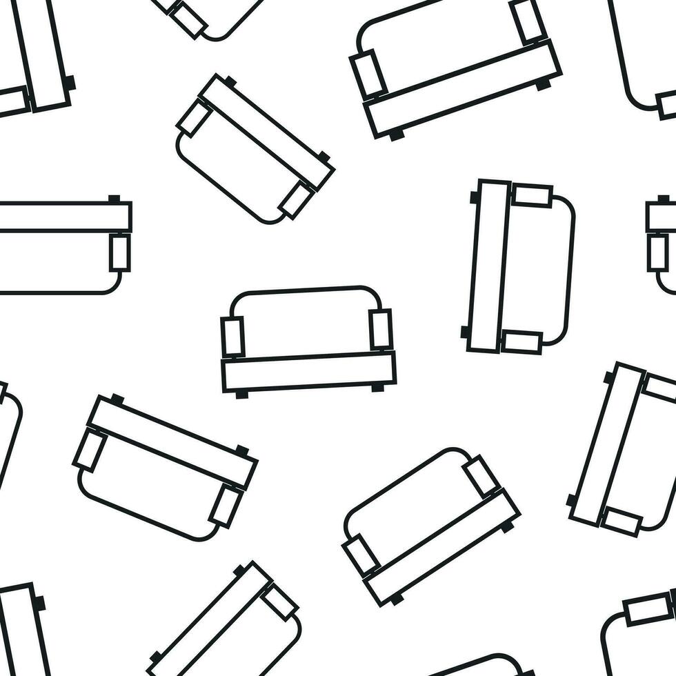 Sofa seamless pattern background. Business flat vector illustration. Sofa symbol pattern.