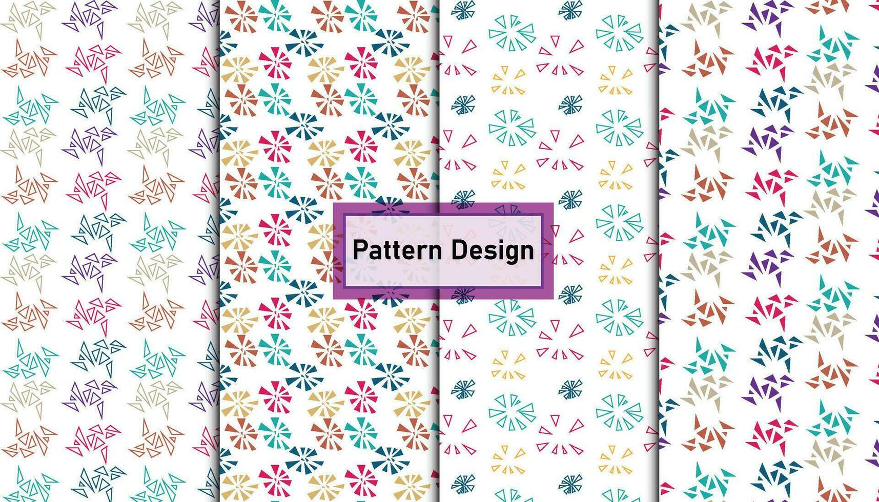 Colorful geometric shape pattern design set . vector