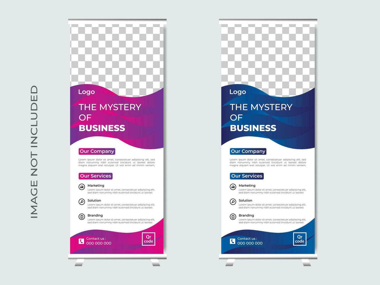 Minimal corporate roll up banner design Pro Vector .