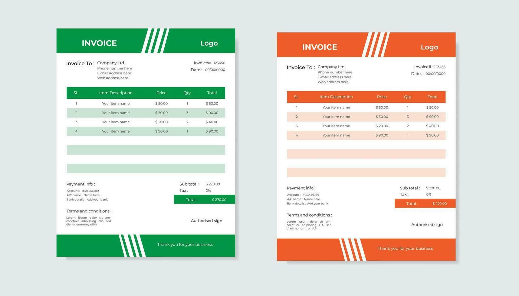 Vector invoice design template . Pro Vector .