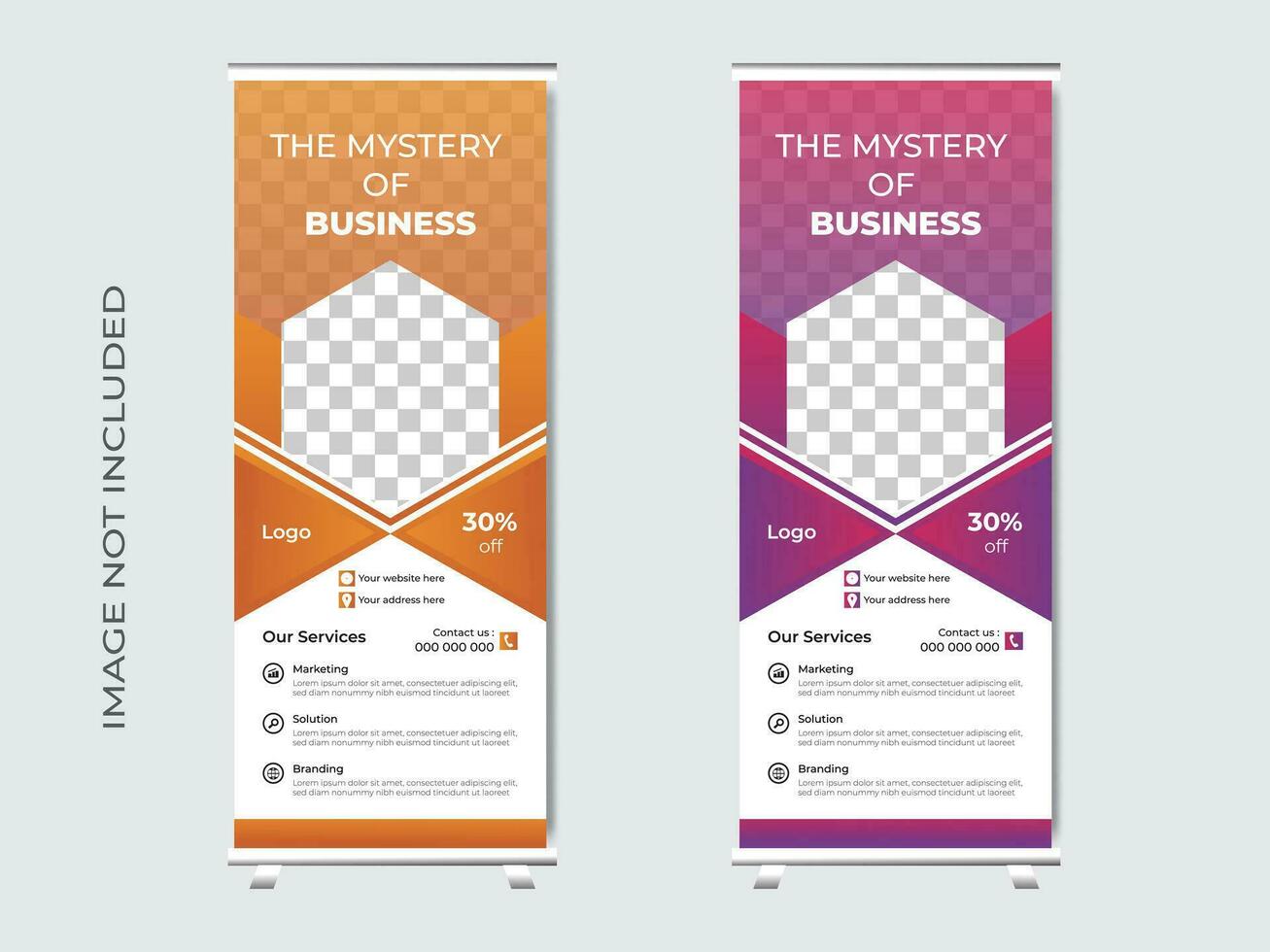 Modern corporate roll up banner design template Pro Vector .