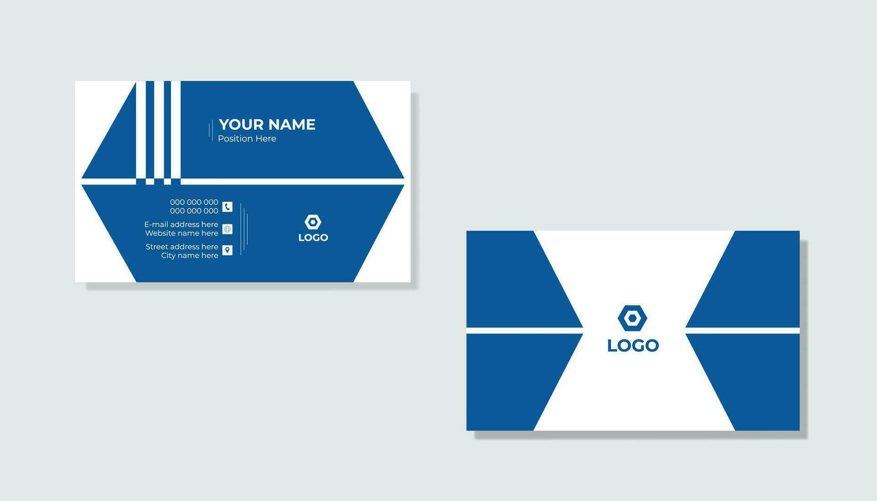 Minimal stylish business card design template Pro Vector .