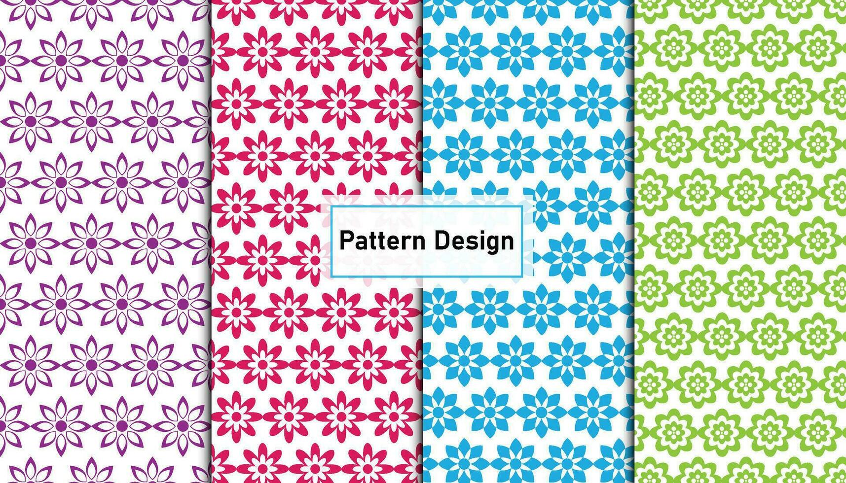 Colorful flower pattern design set . vector