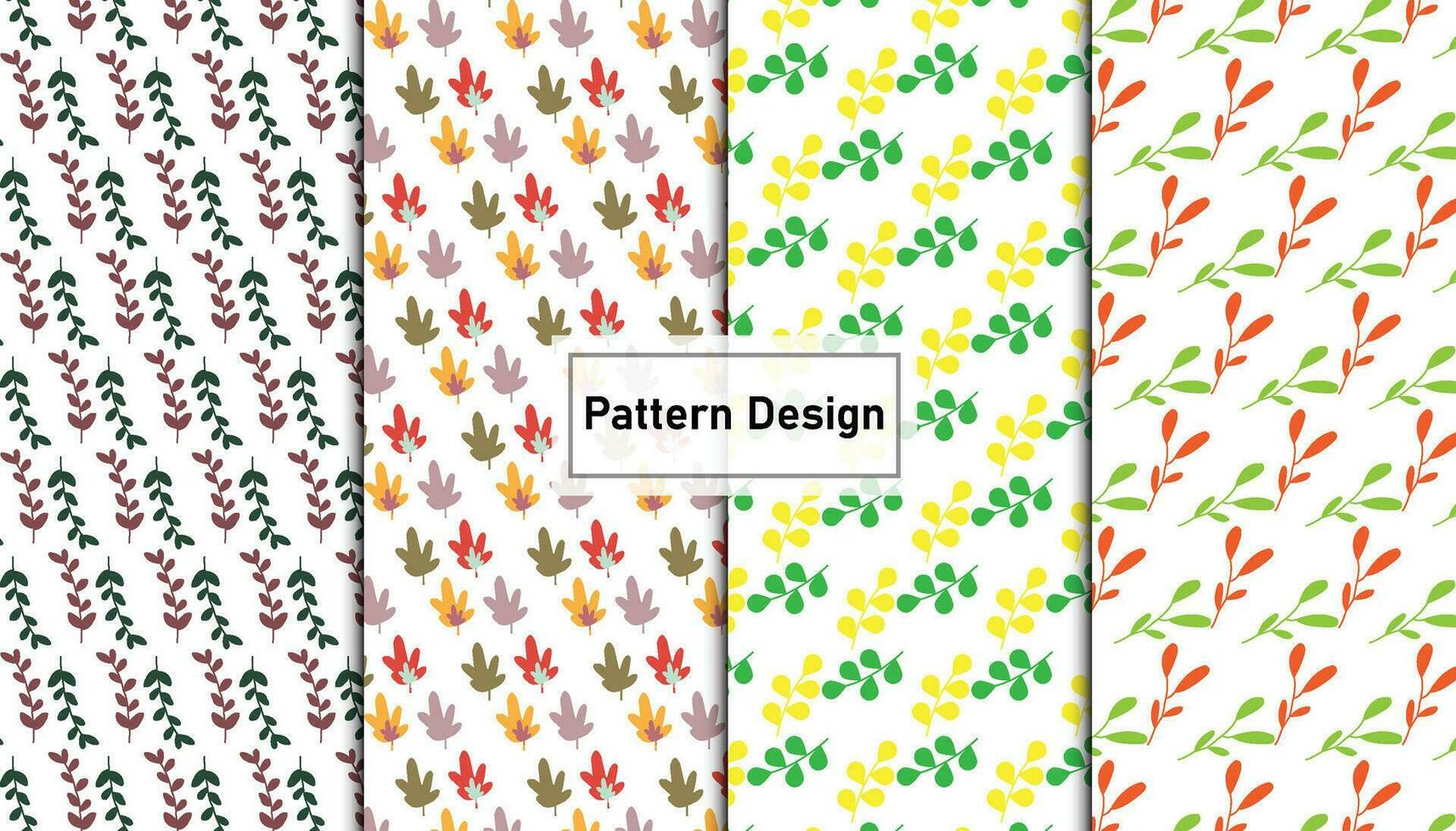 Vector floral leaves pattern design set . Pro Vector .