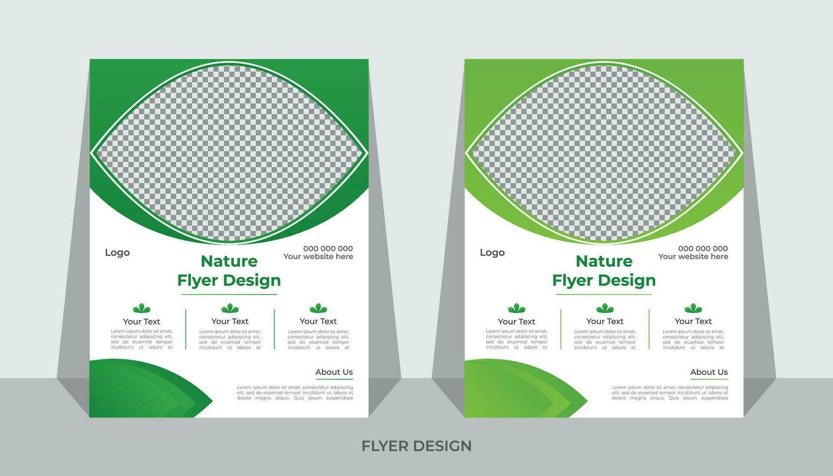 Natural flyer design template . Pro Vector