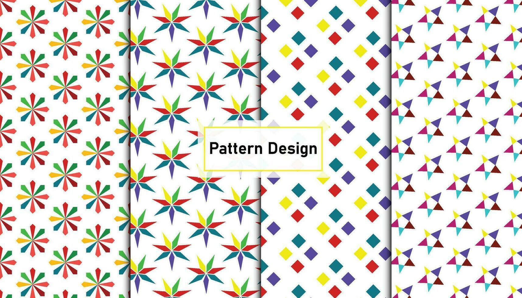 Colorful geometric pattern design set . Pro Vector .