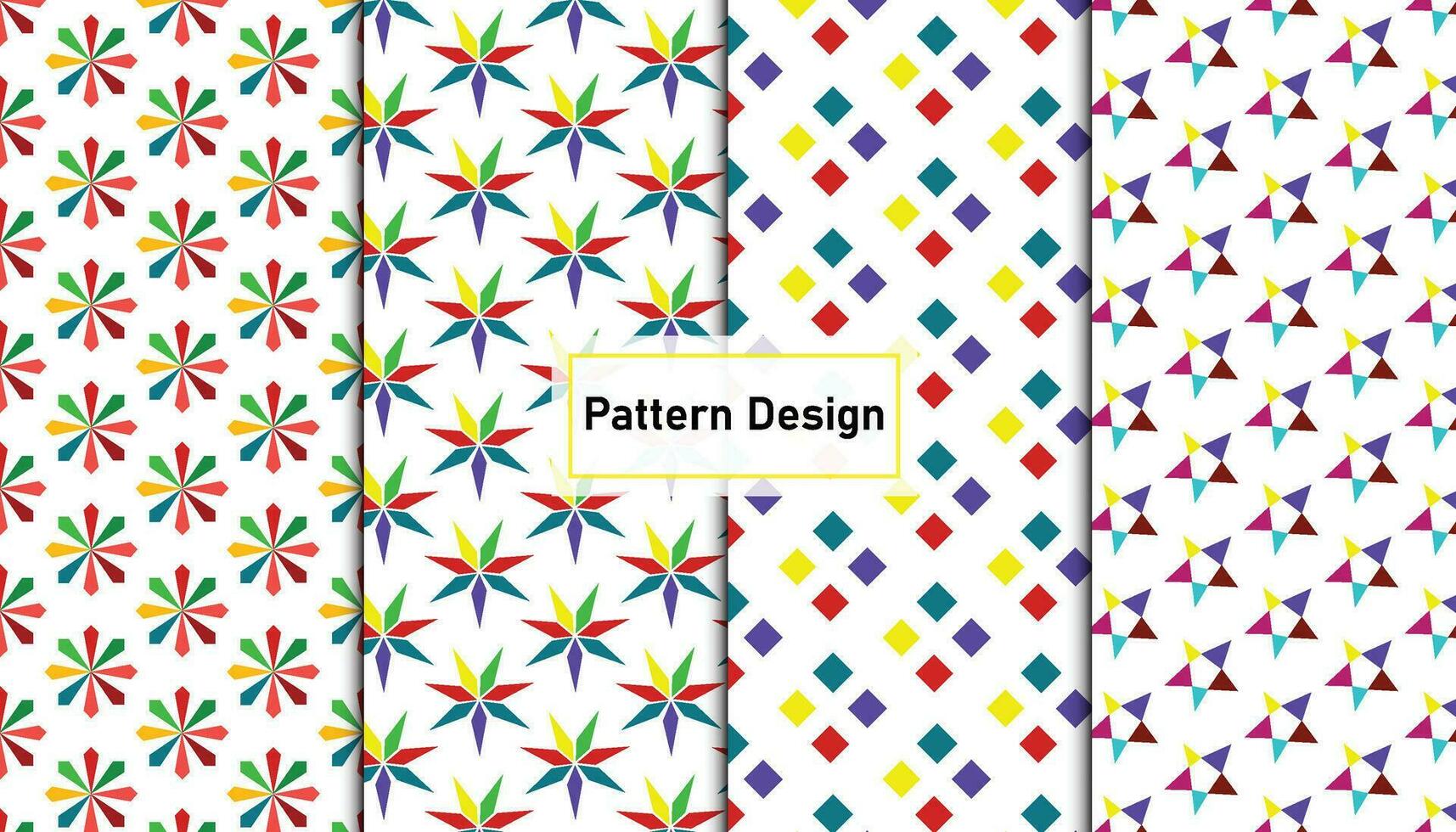 Colorful geometric pattern design set . Pro Vector .